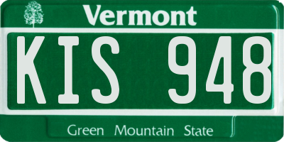 VT license plate KIS948