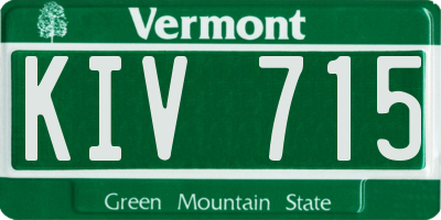 VT license plate KIV715