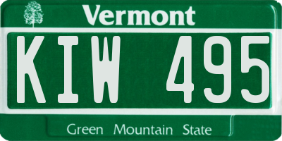 VT license plate KIW495