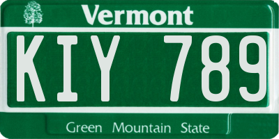 VT license plate KIY789