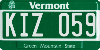 VT license plate KIZ059