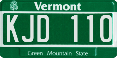 VT license plate KJD110