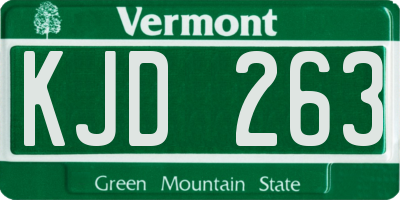 VT license plate KJD263