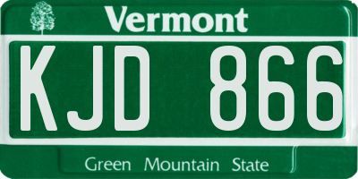 VT license plate KJD866