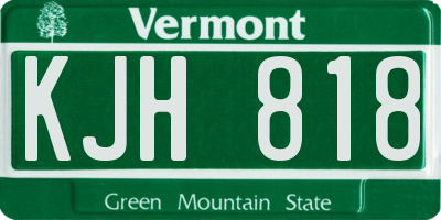 VT license plate KJH818