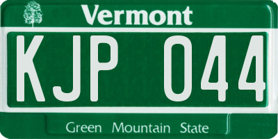 VT license plate KJP044