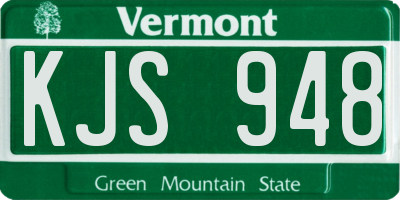 VT license plate KJS948