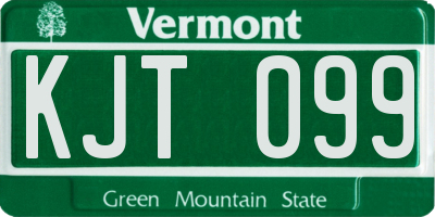 VT license plate KJT099