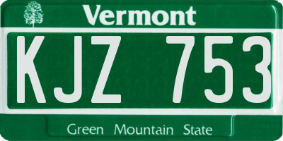 VT license plate KJZ753