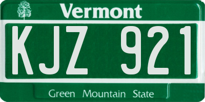 VT license plate KJZ921