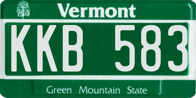 VT license plate KKB583