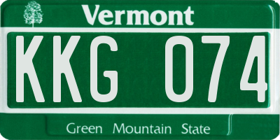 VT license plate KKG074
