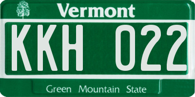 VT license plate KKH022