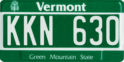 VT license plate KKN630