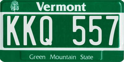 VT license plate KKQ557