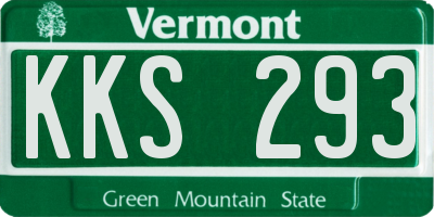 VT license plate KKS293