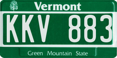 VT license plate KKV883