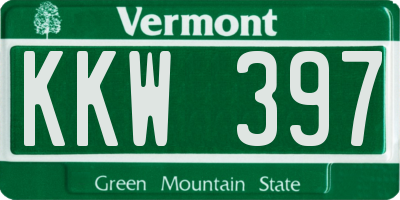 VT license plate KKW397