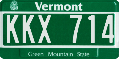 VT license plate KKX714