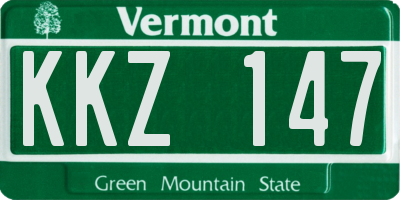 VT license plate KKZ147