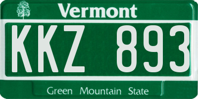 VT license plate KKZ893