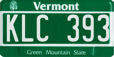 VT license plate KLC393