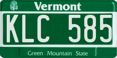 VT license plate KLC585