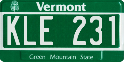 VT license plate KLE231