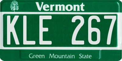VT license plate KLE267