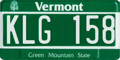VT license plate KLG158