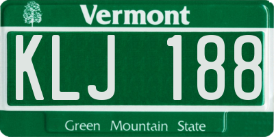 VT license plate KLJ188
