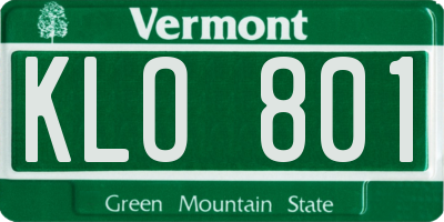 VT license plate KLO801