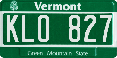 VT license plate KLO827