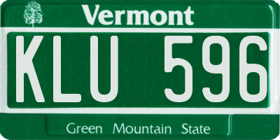 VT license plate KLU596