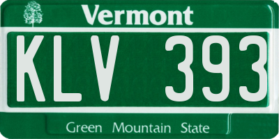 VT license plate KLV393
