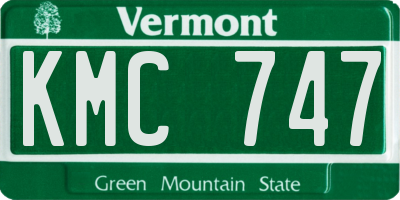 VT license plate KMC747