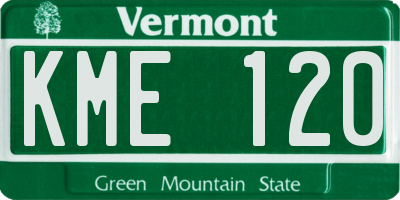 VT license plate KME120
