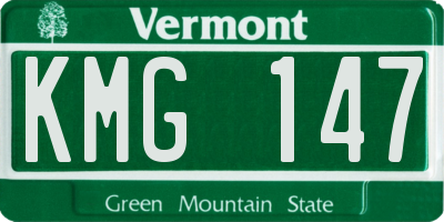 VT license plate KMG147