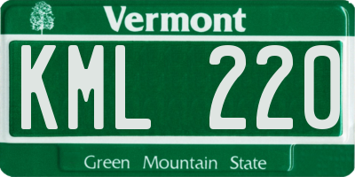 VT license plate KML220