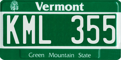 VT license plate KML355
