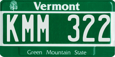 VT license plate KMM322