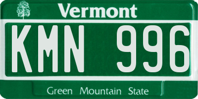VT license plate KMN996