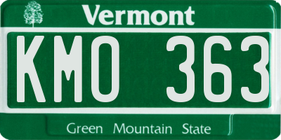 VT license plate KMO363