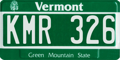 VT license plate KMR326