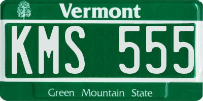 VT license plate KMS555
