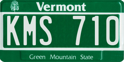 VT license plate KMS710