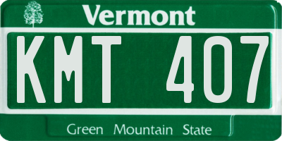 VT license plate KMT407