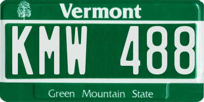 VT license plate KMW488