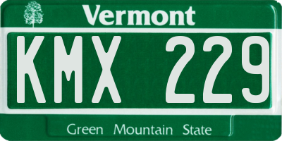 VT license plate KMX229