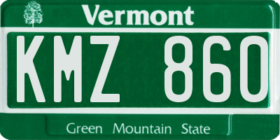 VT license plate KMZ860